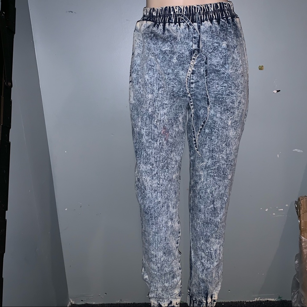 Denim Acid Wash Joggers